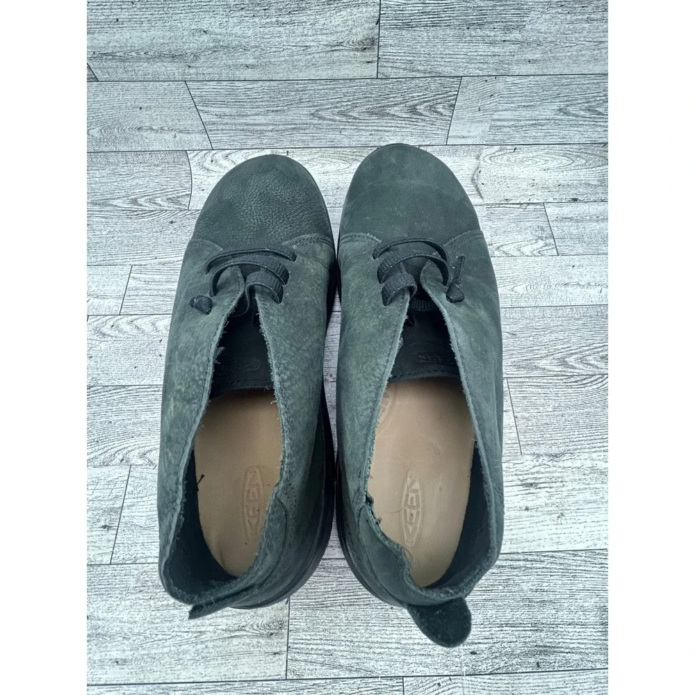 KEEN Mosey‎ Chukka Men Sz 11 Dark Olive Green Leather Minimalist Boots 1029529